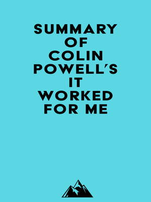 cover image of Summary of Colin Powell's It Worked for Me
